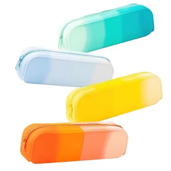 INFURNIC Pencil Cases Set of 4 Large Capacity Waterproof Zipper Pouches Extra Big Pencil Bag for Kids School Supplies, Multicolored, 8.3"*2.8"*1.5" image {5}