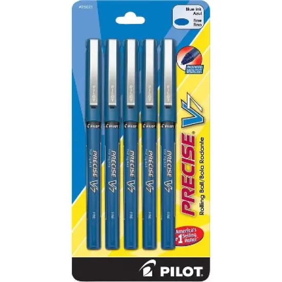 Pilot Roller Ball Pen Nonrefillable Fine Point 5/PK Blue 26021 image {4}