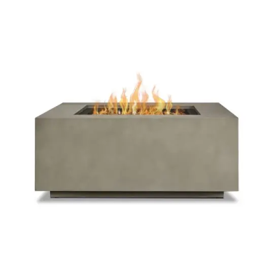 Aegean Square LP Fire Table with NG Conversion - Mist Gray Real Flame image {10}