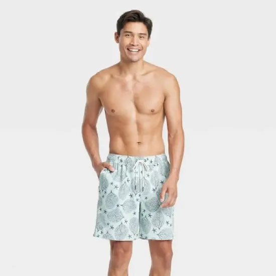 Men's 7" Coral Swim Trunk with Boxer Brief Liner - Goodfellow & Co&trade; Green image {2}