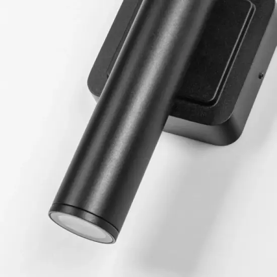 Rennnsan Nuvane 11"-23"H Hardwired Cylinder Aluminum Industrial LED Dimmable Outdoor Wall Sconce in Black image {6}