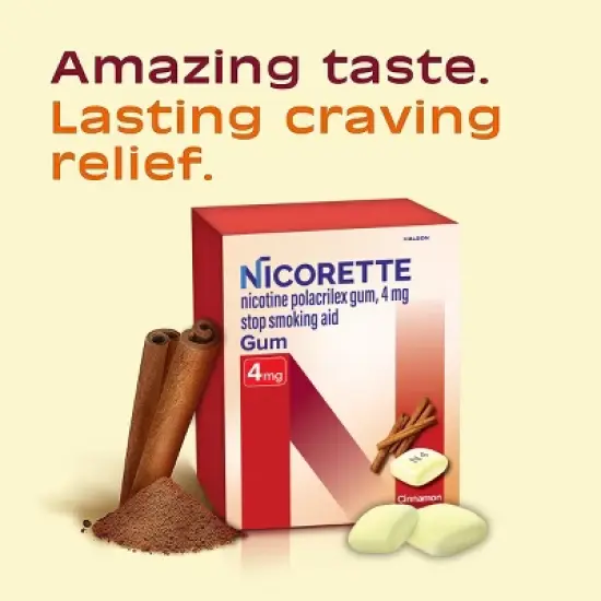 Nicorette 4mg Stop Smoking Aid Gum - Cinnamon Surge image {3}