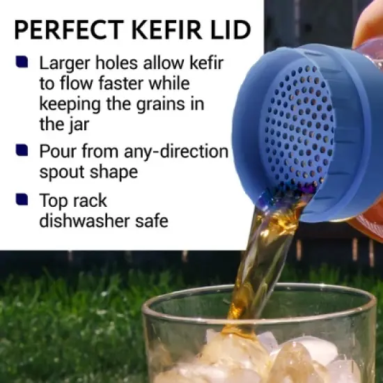 Impresa 3-Pack Kefir Mason Jar Strainer Lids for Making Kefir - Wide Mouth Kefir Strainer Lids image {5}