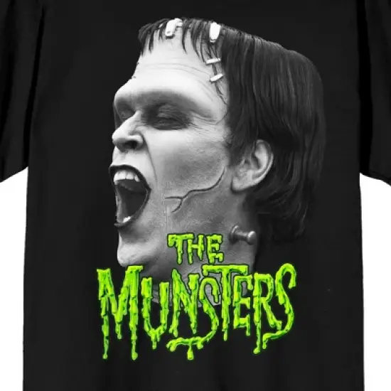 The Munsters Rob Zombie Remake Big Face Monotone Herman Crew Neck Short Sleeve Women's Black T-shirt image {1}
