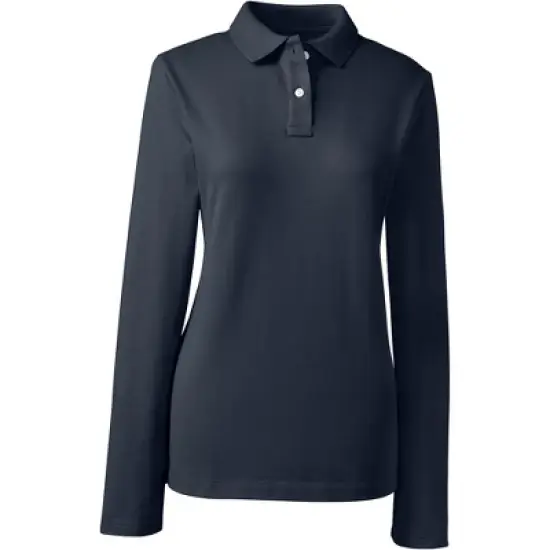 Lands' End School Uniform Women's Long Sleeve Feminine Fit Mesh Polo Shirt image {6}