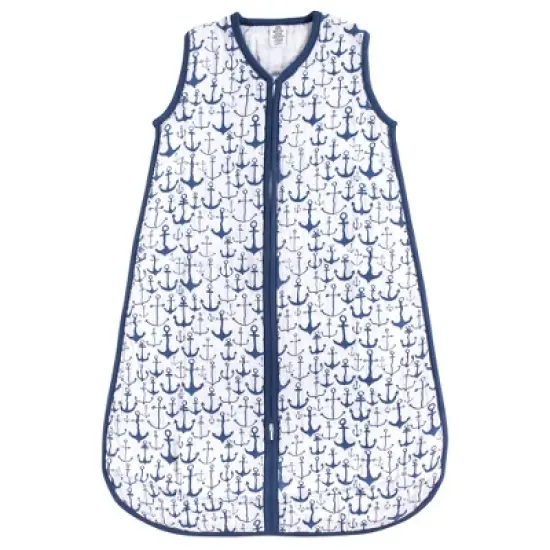 Yoga Sprout Baby Boy Sleeveless Muslin Cotton Sleeping Bag, Sack, Blanket, Blue Anchor image {1}