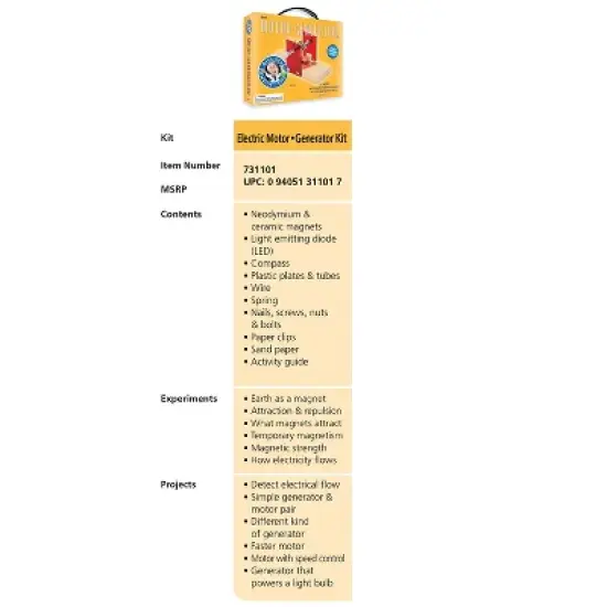 Dowling Magnets Electric Motor/Generator Kit image {3}