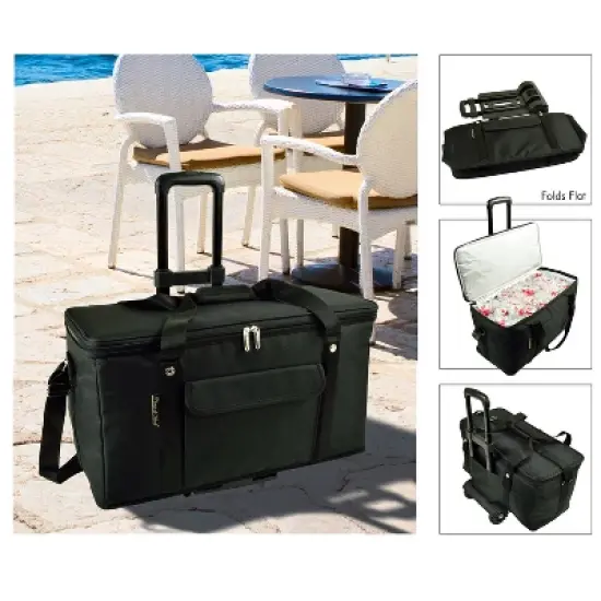 NCAA West Virginia Mountaineers Folding Soft Sided  Rolling Cooler -64 Cans image {2}