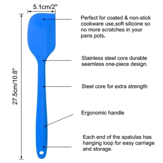 Unique Bargains Heat Resistant Non Stick Dishwasher Safe Seamless Spatula 10.8 x 2 Inch 1/4 Pcs image {1}