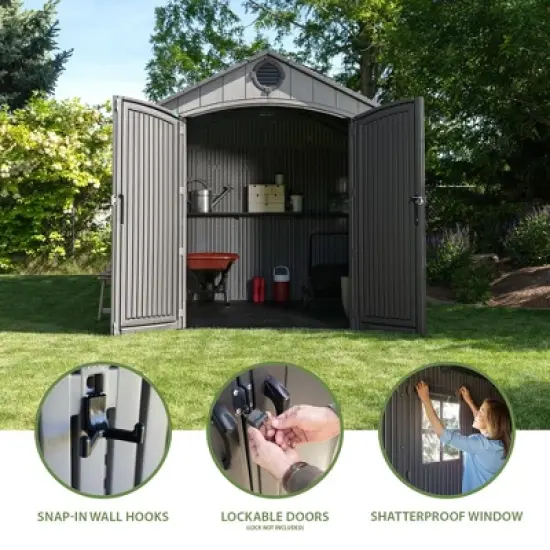Lifetime Rough Cut Outdoor Storage Shed image {4}