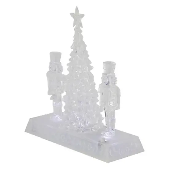 Northlight LED Lighted Icy Crystal Nutcracker and Christmas Tree Decoration - 9" - White Lights image {4}