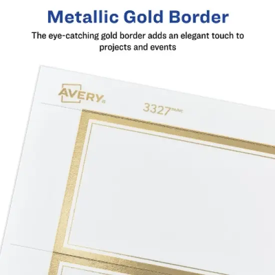 Avery Tags with Metallic Gold Borders and Strings, 2" x 3.5", 40 Total, Laser/Inkjet Printable Tags (3326) image {2}