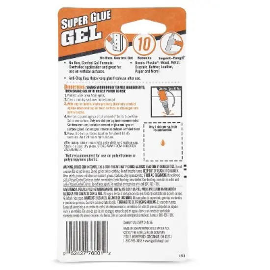 Gorilla Glue Instant Bond Superglue 15 g Bottle Clear 7600101 image {3}