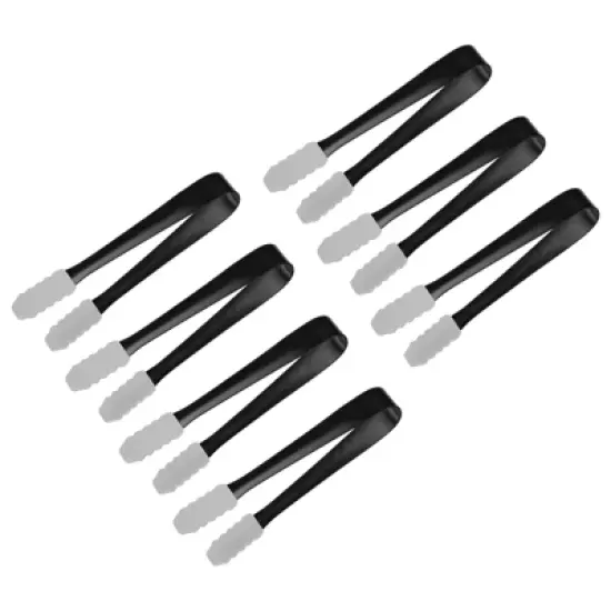Unique Bargains Stainless Steel Ice Tongs for Appetizers, Charcuterie, Dessert, Tea Party, Bar, Cafe Serving 5.3" Black 7 Pcs image {5}
