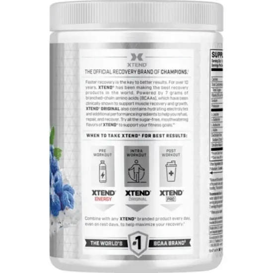 Xtend Original BCAAs Sports Drink Powder - Blue Raspberry Ice - 14.8oz image {1}