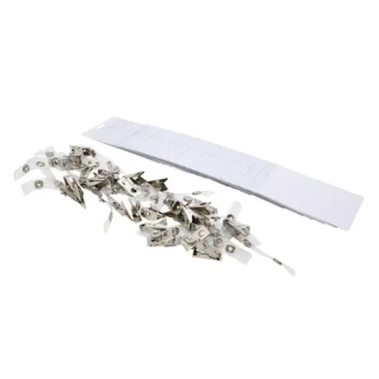 SICURIX Self Laminating Badge Holders with Clip, Vertical, Clear, Pack of 25 image {1}