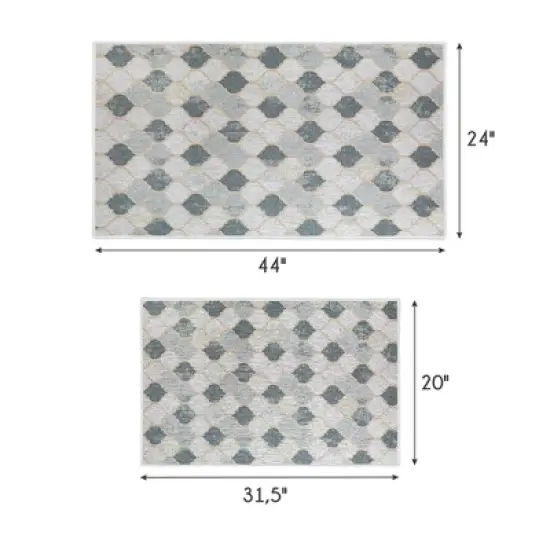 Sussexhome Non Skid Washable Kitchen Runner Rugs Set of 2 - Multipurpose Low Pile Area Rugs for Laundry Room, Entryway, Bathroom - Set of 44 x 24 and 31.5 x 20 Inches Floor Mats image {5}