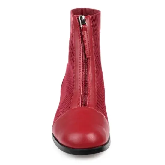 Journee Collection Womens Bexlie Tru Comfort Foam Front Zip Stacked Heel Booties image {5}