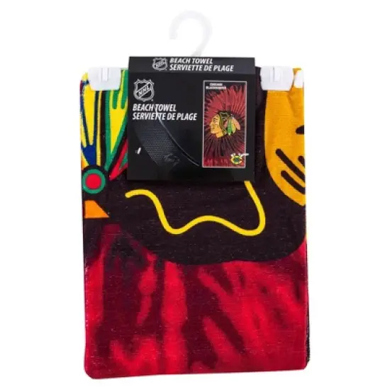 NHL Chicago Blackhawks Pyschedelic Beach Towel image {3}