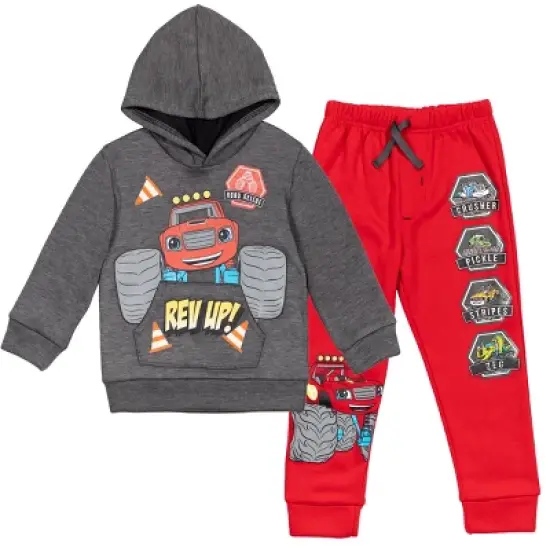 Blaze and the Monster Machines Toddler Boys Fleece Pullover Hoodie Pant Set Gray/Red  image {9}