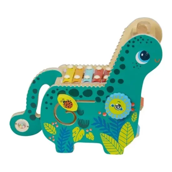 Manhattan Toy Wooden Dinosaur Toddler and Preschool Musical Instrument and Activity Toy with Xylophone, Sawtooth Ridges and Solo Mallet image {5}