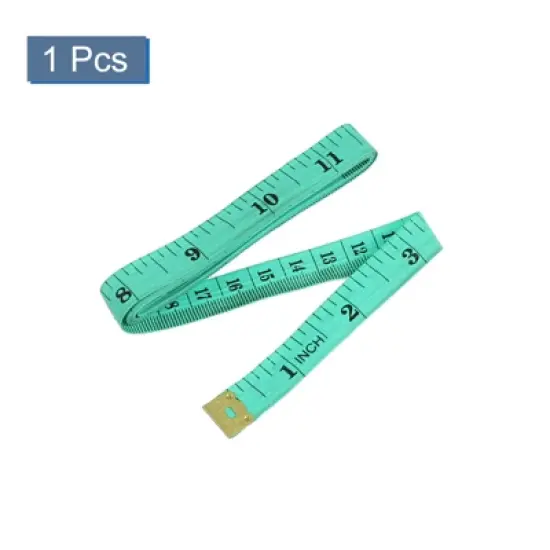 Unique Bargains Soft Plastic Flexible Tailor Seamstress Ruler Tape Measure Green 0.5"x60" 1 Pc image {2}