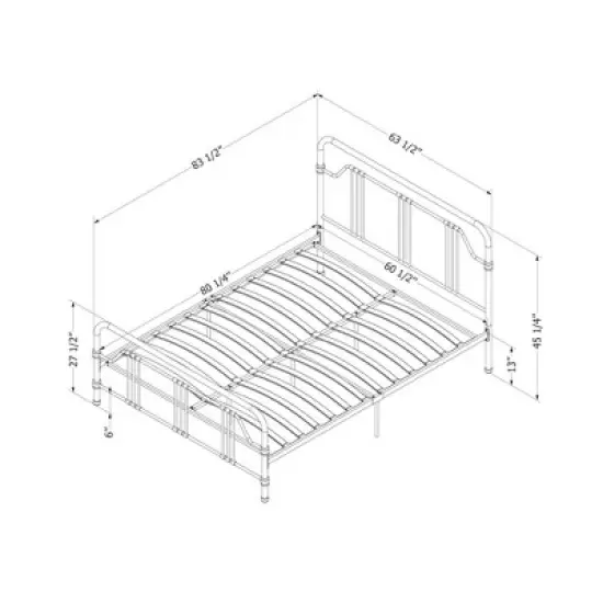 Queen Avilla Metal Platform Bed Black - South Shore image {8}