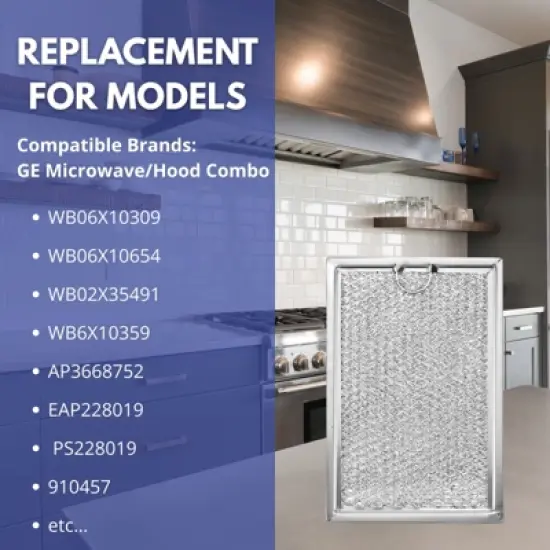Nispira Replacement Range Hood Microwave Grease Filter Compatible with GE WB06X10309, 8 Packs image {3}