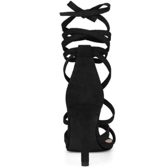 Allegra K Women's Lace Up Stiletto High Heels Sandals image {3}