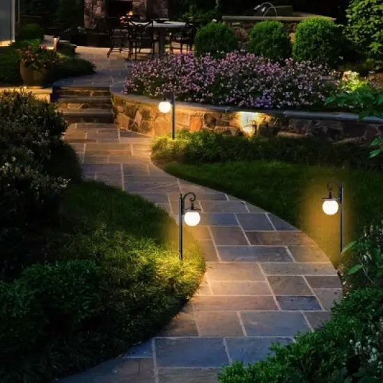 C Cattlya Solar Outdoor Post Light with Planter and Acrylic Shade image {6}