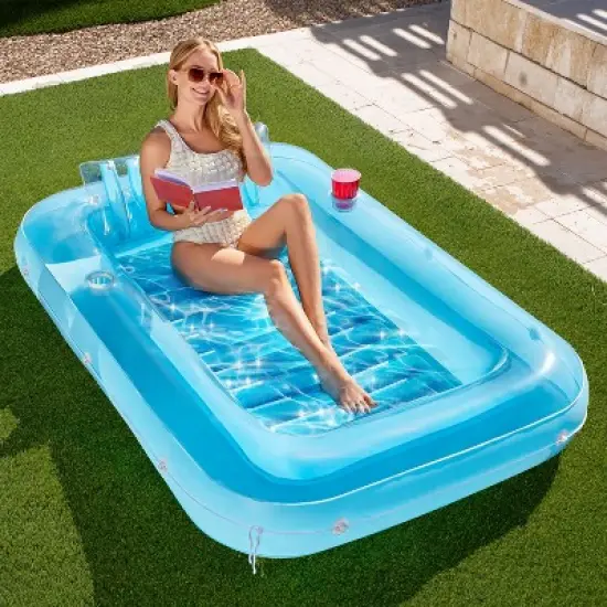 Sloosh Luxe Edition Inflatable Suntan Tub Floating Pool Lounger Pool Tanning Pool Inflatable Tanning Bed for Adults image {7}