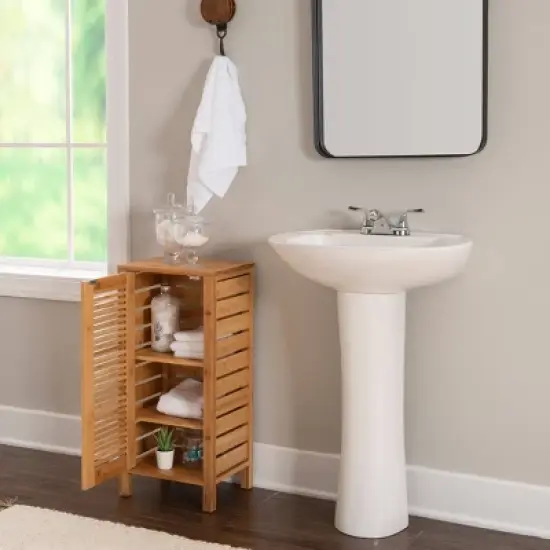 Bracken One-Door Floor Cabinet Natural - Linon image {9}