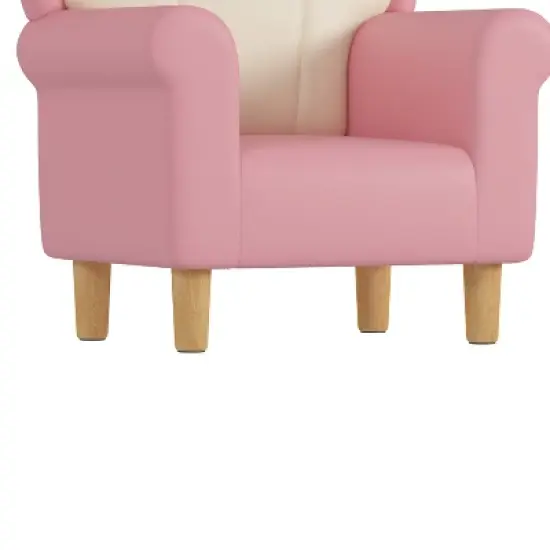 Polyester Kids Sofa, Princess Armchair for Children, Petal Shape Toddler Sofa Chair for Playroom, Children's Bedroom, Pink+White image {7}