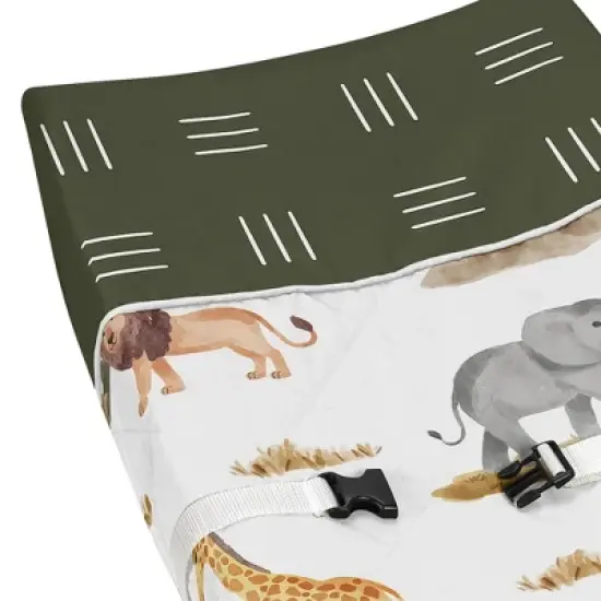 Sweet Jojo Designs Boy or Girl Gender Neutral Unisex Changing Pad Cover Jungle Animals Yellow Orange and White image {2}