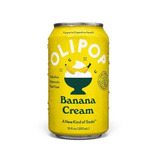 OLIPOP Banana Cream Prebiotic Soda - 12oz image {5}
