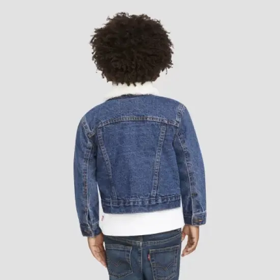 Levi's&reg; Toddler Sherpa Trucker Jacket - Medium Wash image {1}