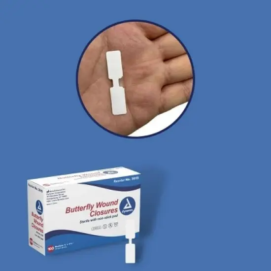 Dynarex Butterfly Wound Closure Adhesive Bandages Medium, 100 Count image {3}