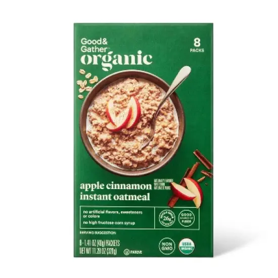 Organic Apple Cinnamon Instant Oatmeal Packets - 11.28oz/8ct - Good & Gather&trade; image {3}