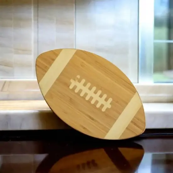 Slickblue Football Shaped Bamboo Cutting Board, 15&rdquo; x 8.5&rdquo; - Game Day Food Prep & Serving image {3}