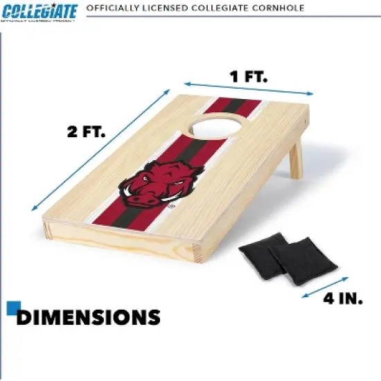 NCAA Arkansas Razorbacks 1'x2' Wood Cornhole Set image {4}