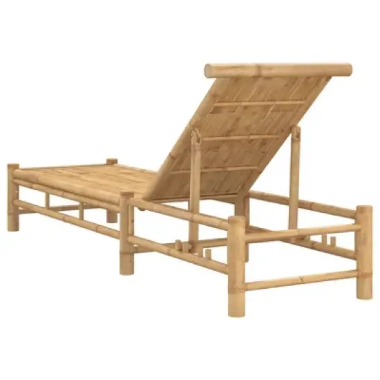 vidaXL Sun Lounger Natural bamboo Bamboo Adult-size image {5}