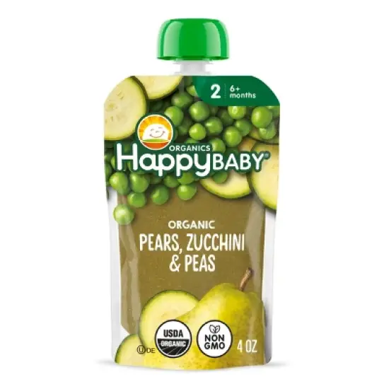 Happy Baby Organics Clearly Crafted Stage 2 Pears, Zucchini & Peas - 4oz image {8}
