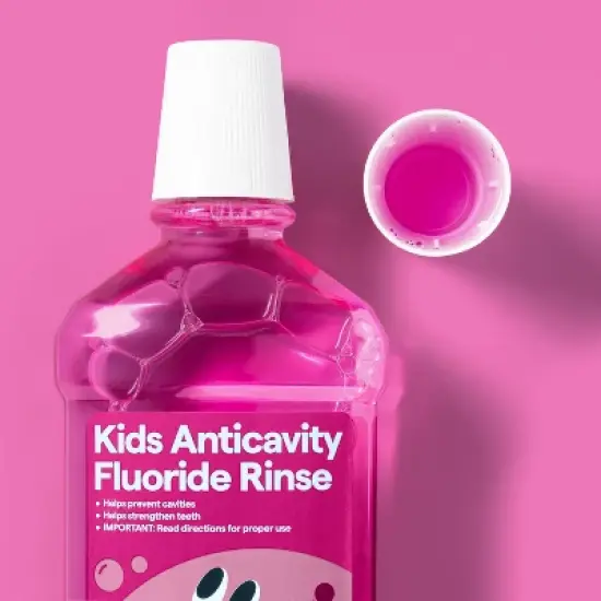 Anticavity Kids' Fluoride Rinse Mouthwash Bubble Gum Flavor - 16.9 fl oz - up&up&trade; image {1}