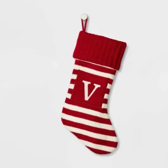 Knit Striped Monogram Christmas Stocking - Wondershop&trade; image {23}