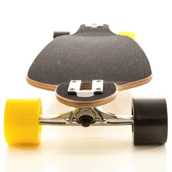 Punisher Skateboards Steampunk Drop-Through Canadian Maple Longboard Skateboard with Concave Deck, Yellow/Black, 40-Inch image {1}