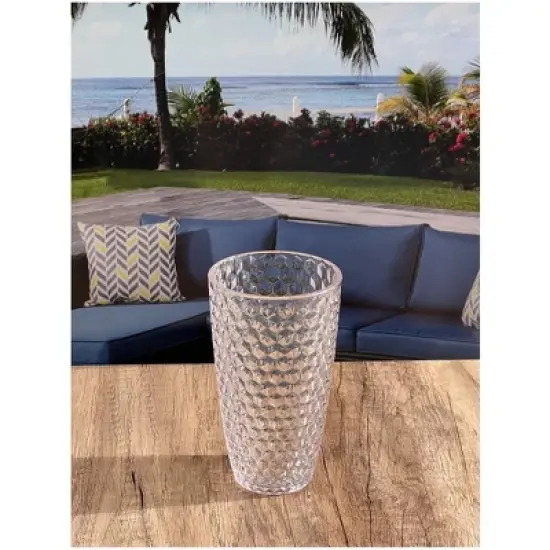Diamond Cut Acrylic Glasses Drinking Set of 4 (19oz), Plastic Drinking Glasses, BPA Free Cocktail Glasses, Drinkware Set, Drinking Water Glasses image {4}