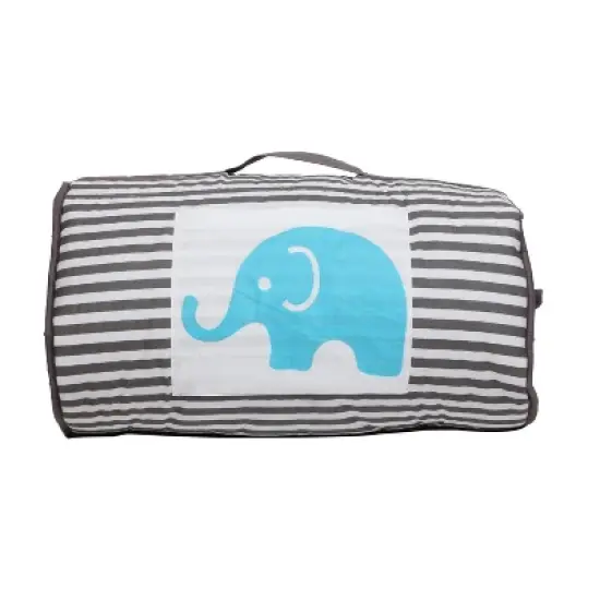 Bacati - Elephants Aqua Lime Gray Toddler Nap Mat image {1}