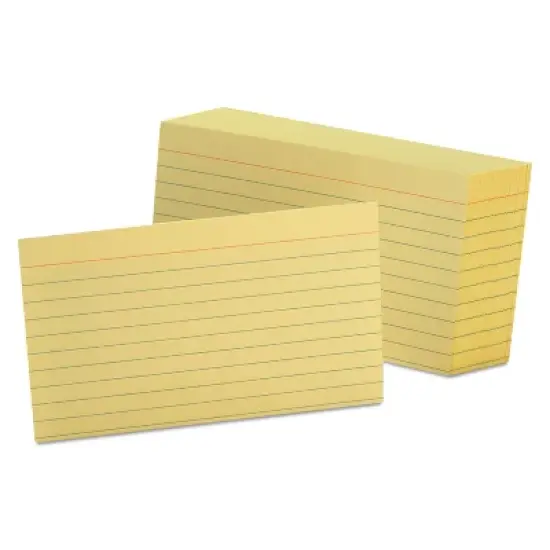 Oxford Ruled Index Cards 3 x 5 Canary 100/Pack 7321CAN image {2}