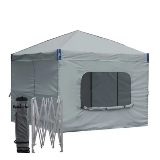 Aoodor 10' x 10' Pop Up Canopy Tent with Removable Mesh Window Sidewalls, Portable Instant Shade Canopy with Roller Bag image {8}