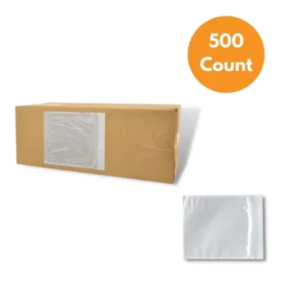 PSBM 500 9.5" x 12" Clear Packing List Envelopes Shipping Document Label Pouches image {3}